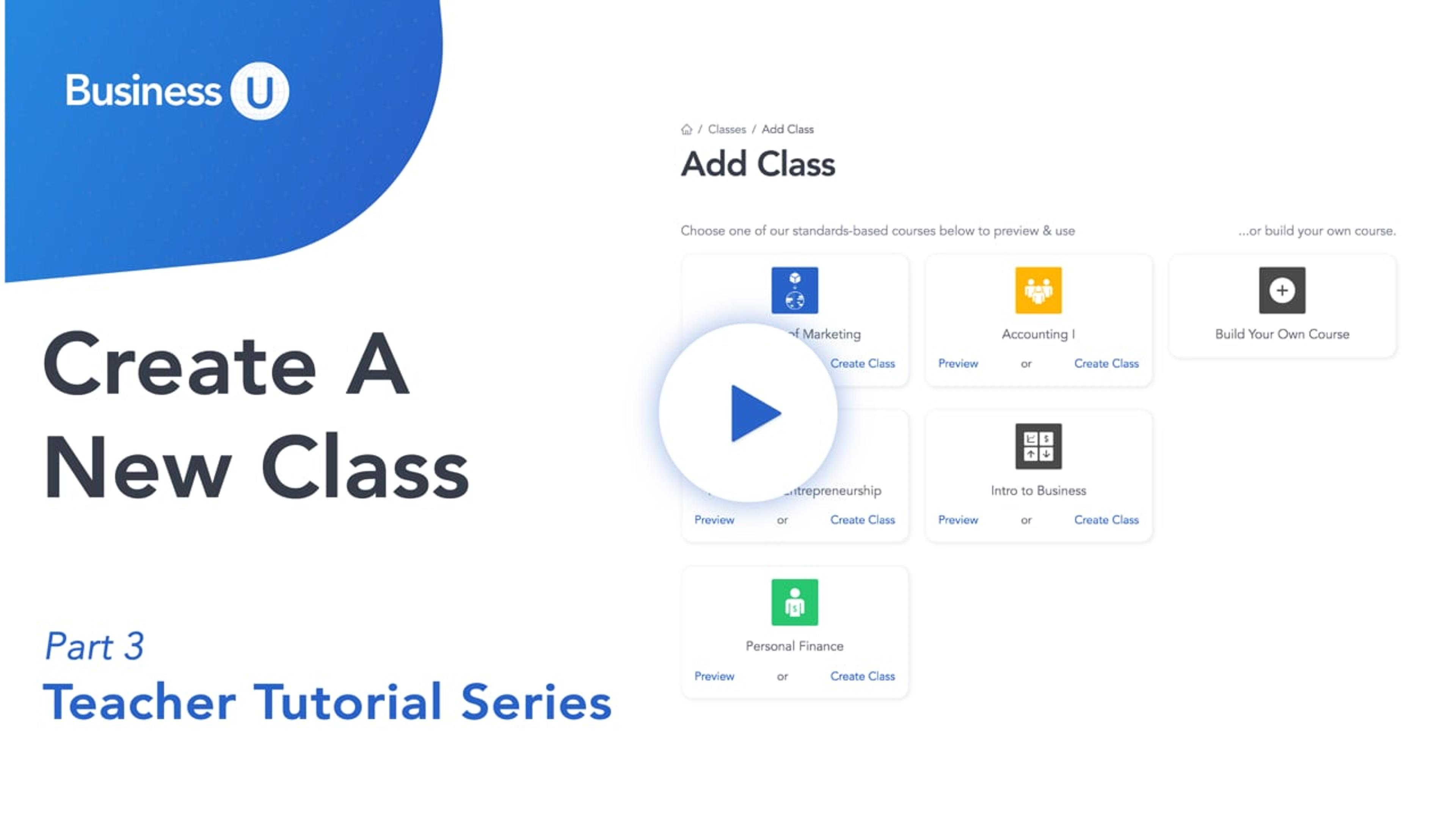 Thumbnail for Create a New Class