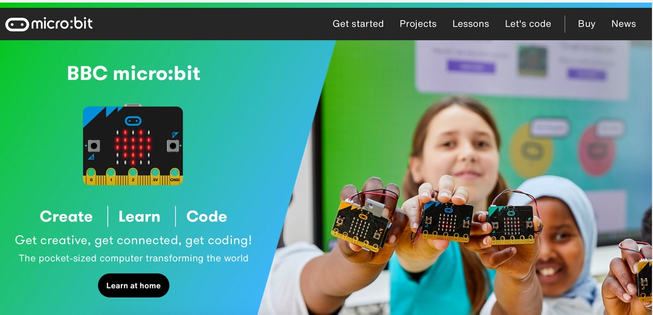 The front page of the micro:bit website