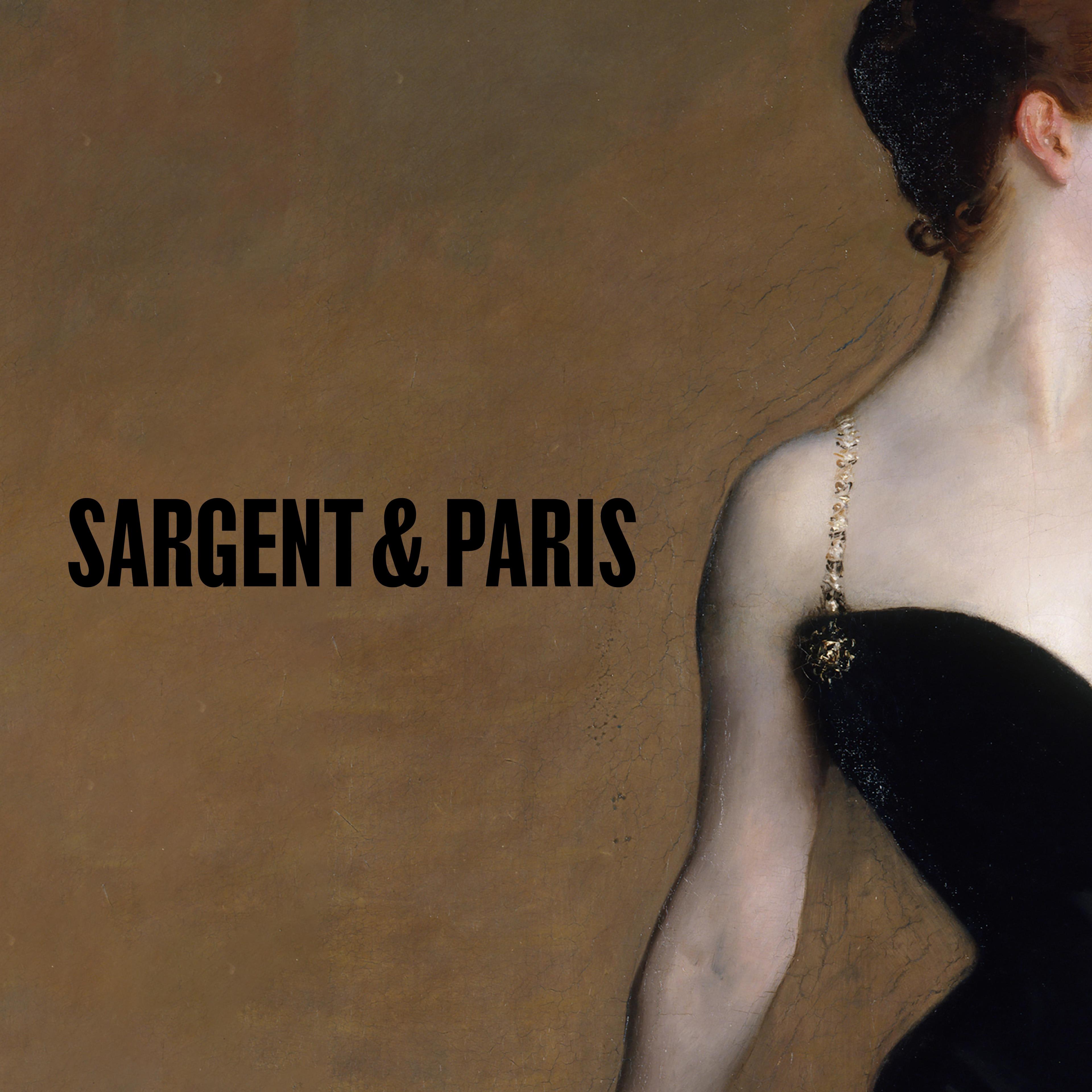 Close up of painting of a lady's shoulder and dress stadning in the front of a tan background. 