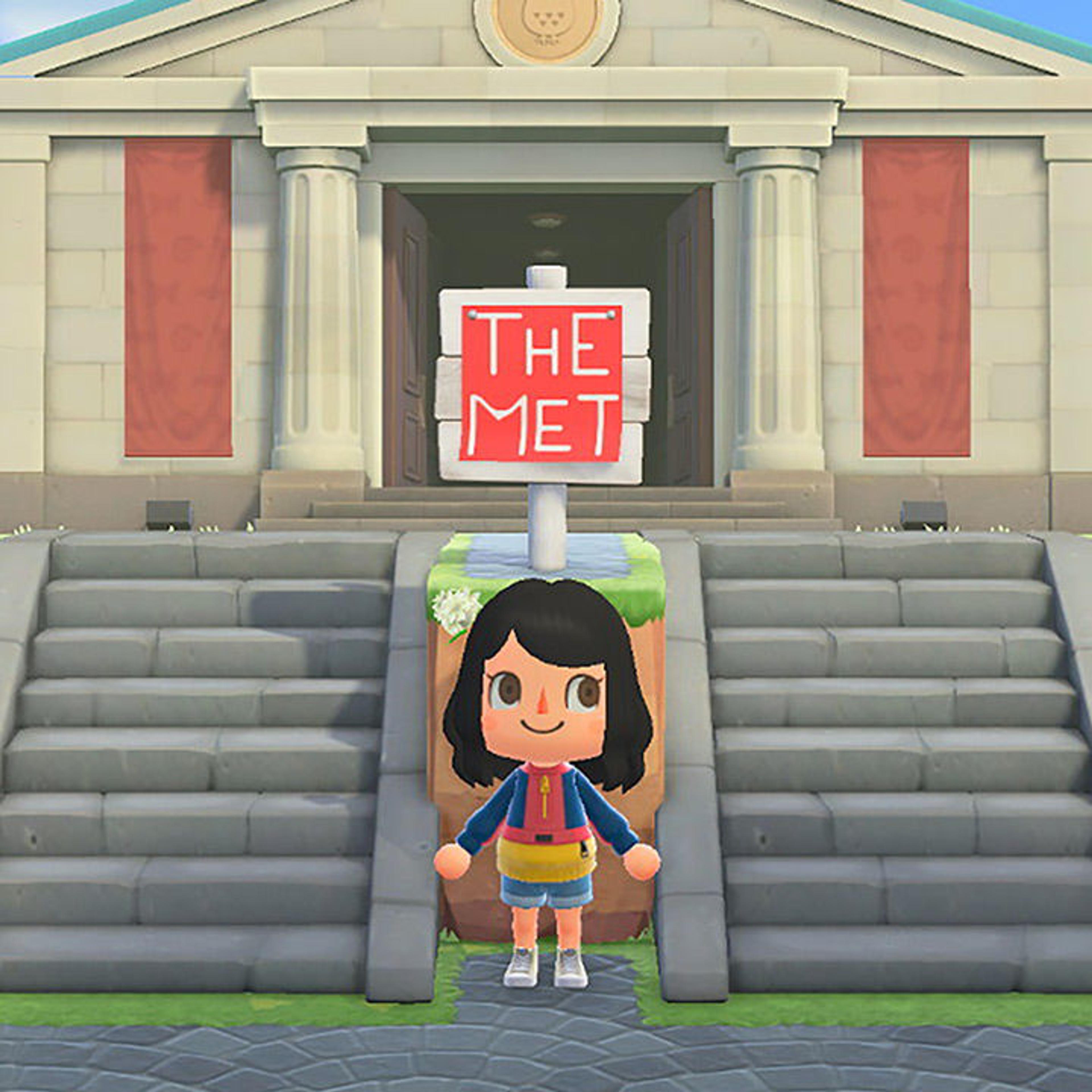 A screenshot from Animal Crossing depicting a museum that looks like The Met