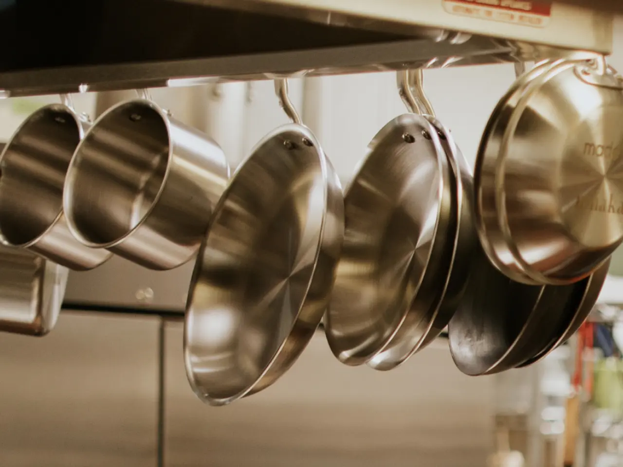 stainless hanging in kitchen