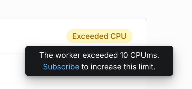 Exceeded CPU limits UI