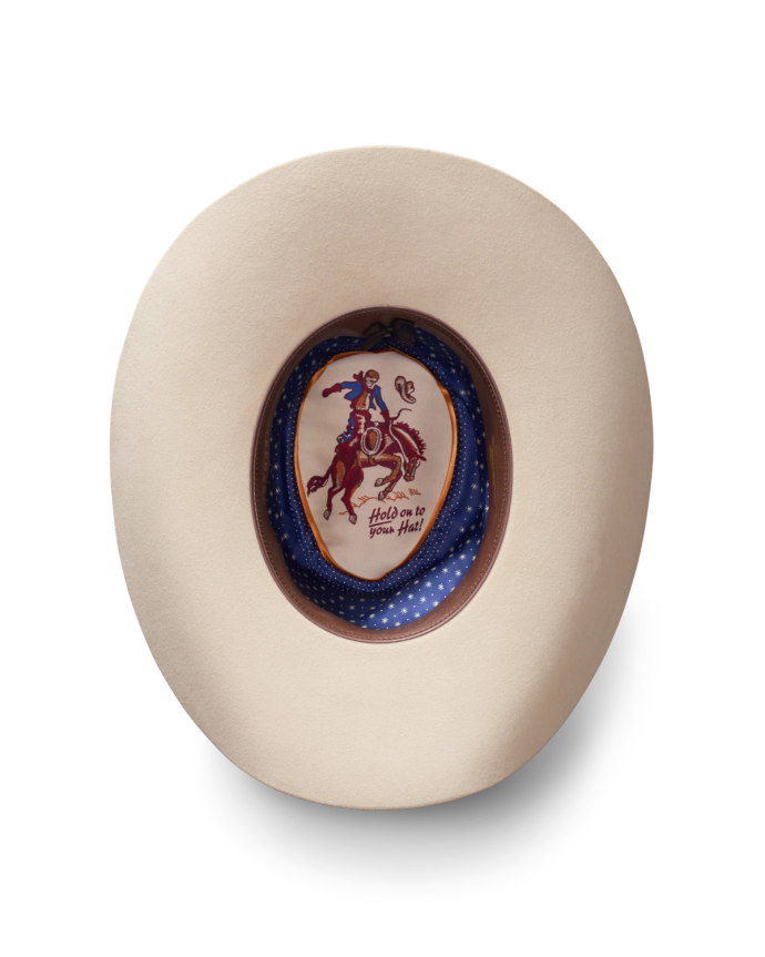 Inside view of Cattleman Fur Cowboy Hat - Silverbelly on plain background
