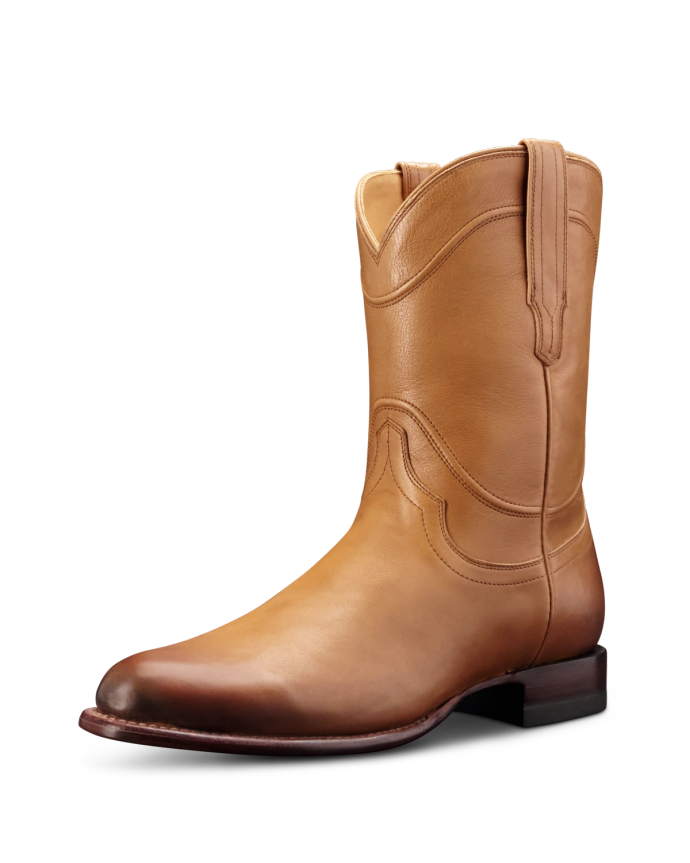 Quarterfront view of The Earl - Desert Cowhide on plain background