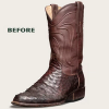 Image of ostrich boot before conditioning