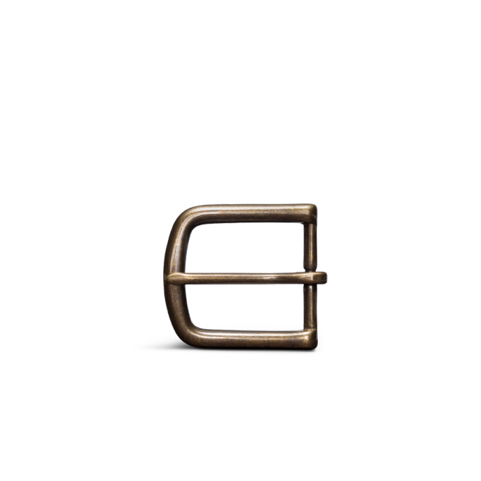Front view of Men's Belt Buckle - Antique Brass on plain background