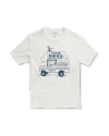 Front view of Men's Texas BBQ Tee - Bone / Blue on plain background