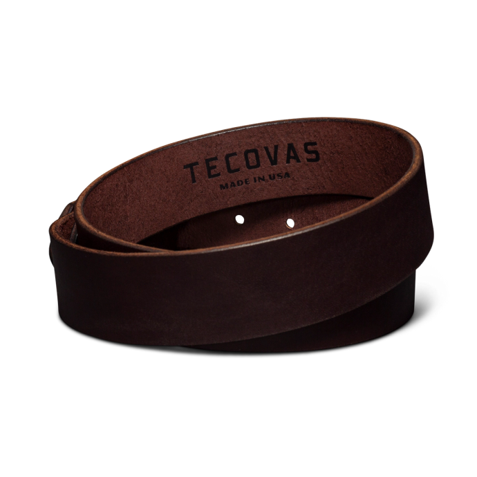 Back view of Harness Leather Belt - Umber on plain background