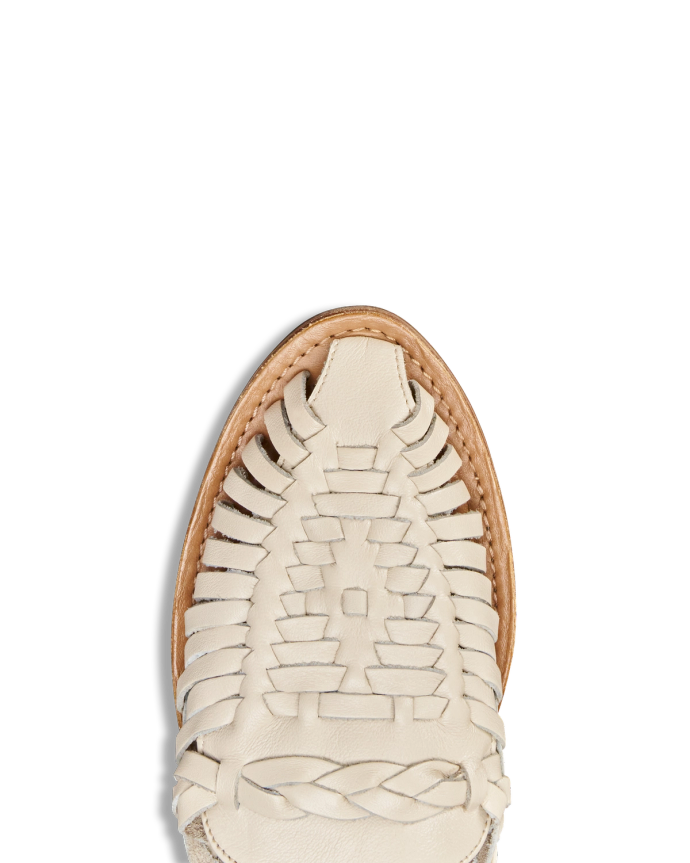 Toe view of The Maya - Bone Cowhide on plain background