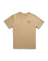 Front view of Men's Guitar Fine Goods Tee - Khaki / Blue on plain background